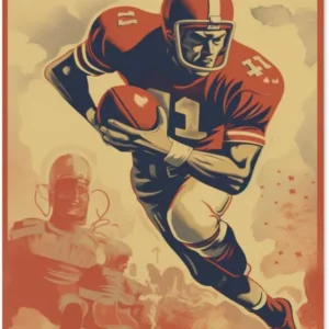 Vintage American Football Metal Sign (12x18 inches) – Retro USA Sports Tin Poster Decor for Home, Bar, Man Cave – Perfect Gift for Fans